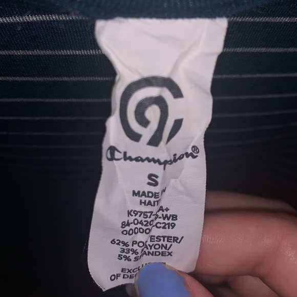 blue-green color, athletic top, Champion, size S - Picture 3 of 3